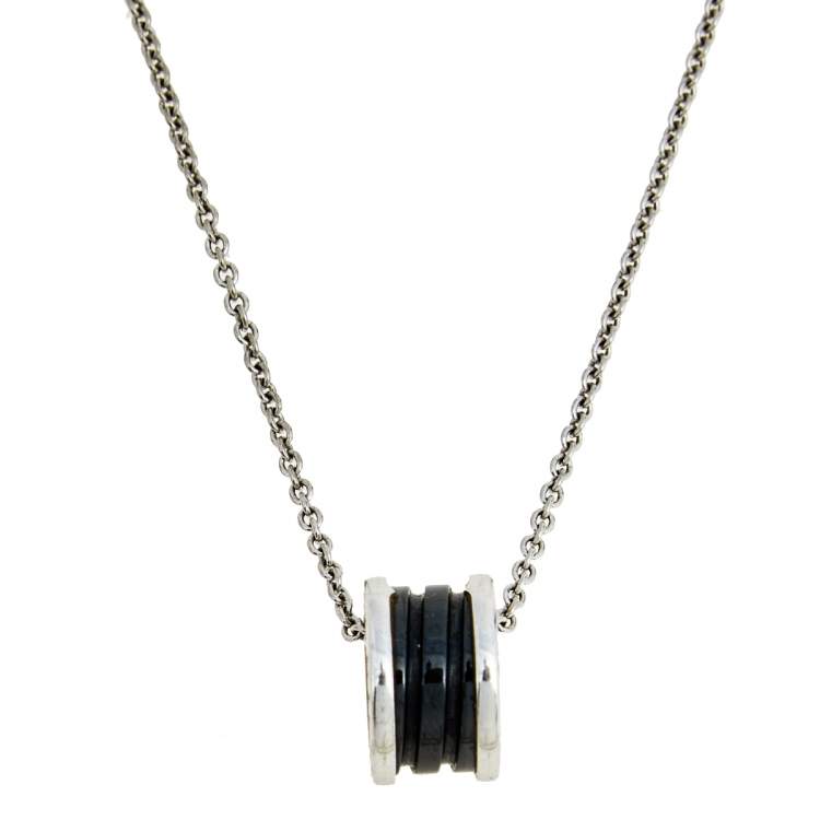 [Lumi Jewels]ZERO 1 BLACK CERAMIC SILVER NECKLACE