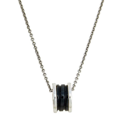 [Lumi Jewels]ZERO 1 BLACK CERAMIC SILVER NECKLACE