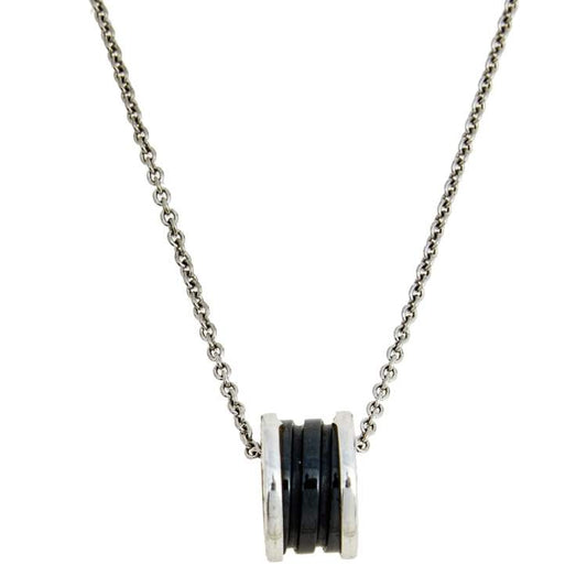[Lumi Jewels]ZERO 1 BLACK CERAMIC SILVER NECKLACE