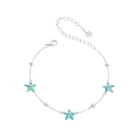 Bracelets à maillons Étoiles de mer dégradés bleu-vert