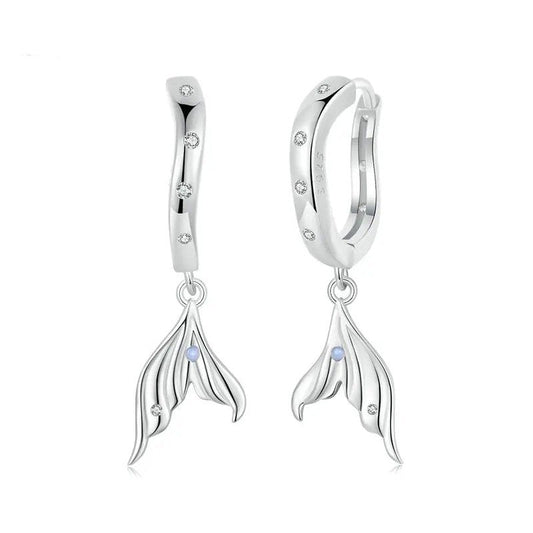 Boucles d'oreilles plaquées or délicates, hypoallergéniques, en forme de queue de poisson, cadeau SCE1744