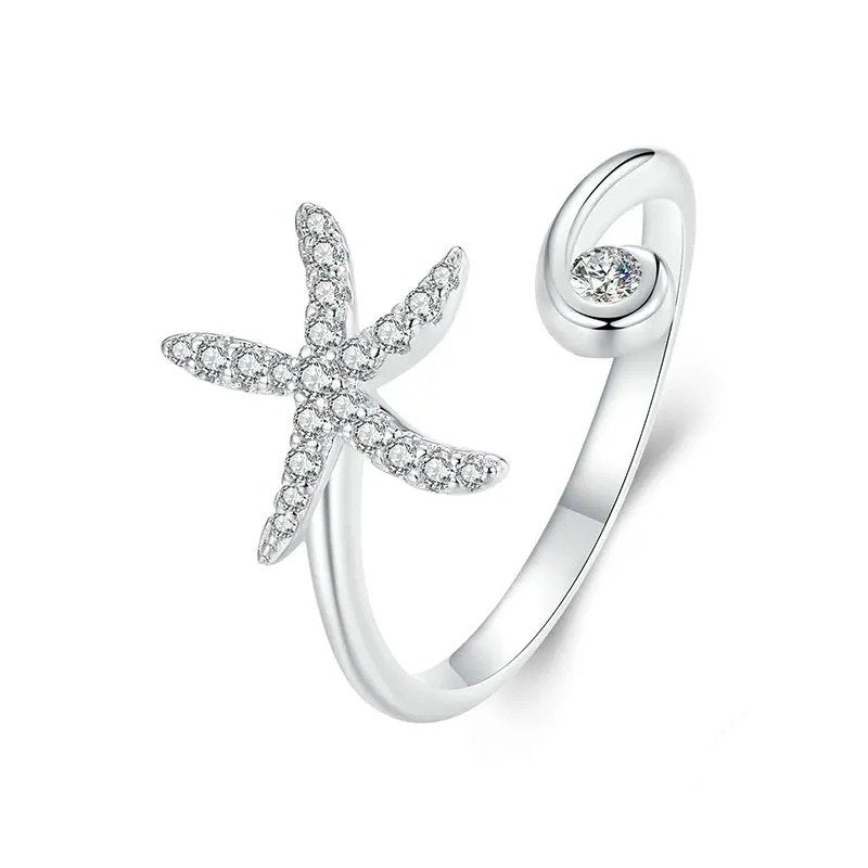 Bague ajustable Étoile de mer simple