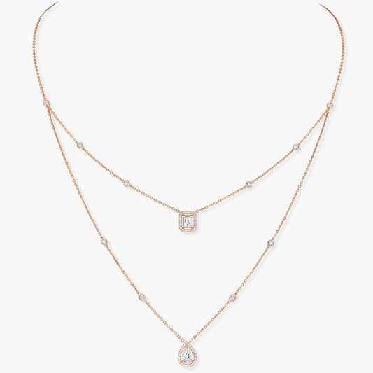 [Lumi]MY TWIN 2 ROW DIAMOND NECKLACE