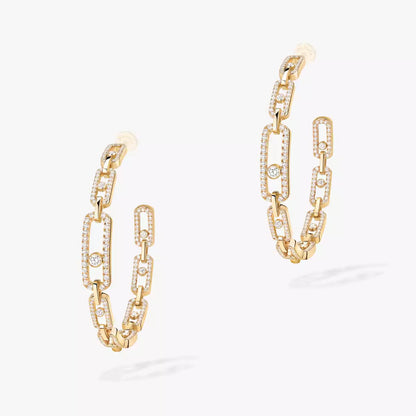 [Lumi Jewels]Move Link Diamond Hoop Earrings
