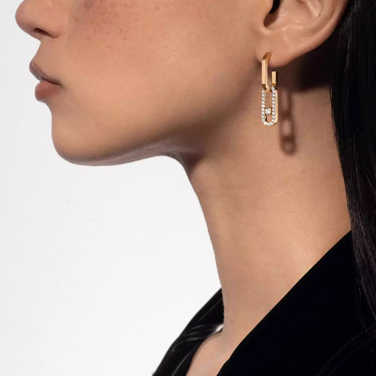 [Lumi]Move Link Diamond Earrings