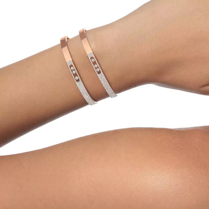 [Lumi]Move Noa Rose Gold Pav茅 Diamond Bangle Bracelet