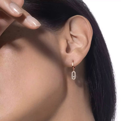 [Lumi]Move Uno Single Diamond Hoop Earring