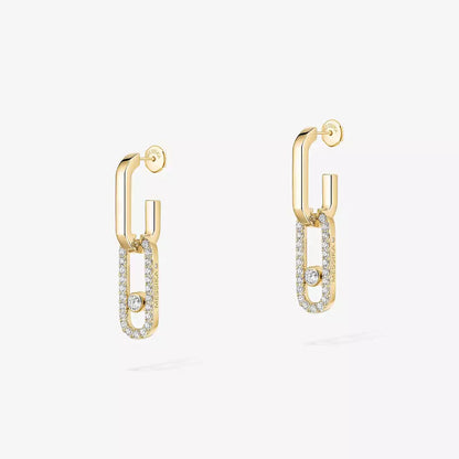 [Lumi]Move Link Diamond Earrings