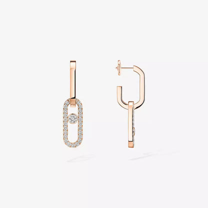 [Lumi]Move Link Diamond Earrings