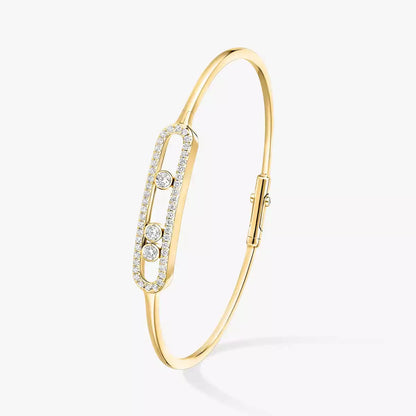 [Lumi Jewels]Move Pav¨¦ Diamond Bangle Bracelet M