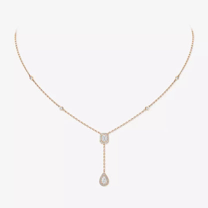 [Lumi]Gold Diamond Tie Necklace