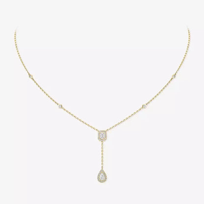 [Lumi]Gold Diamond Tie Necklace