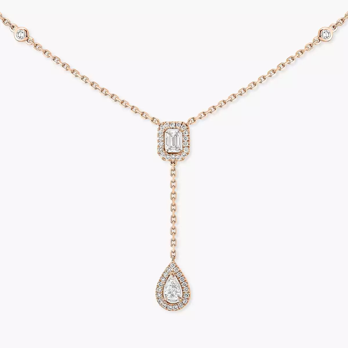 [Lumi]Gold Diamond Tie Necklace