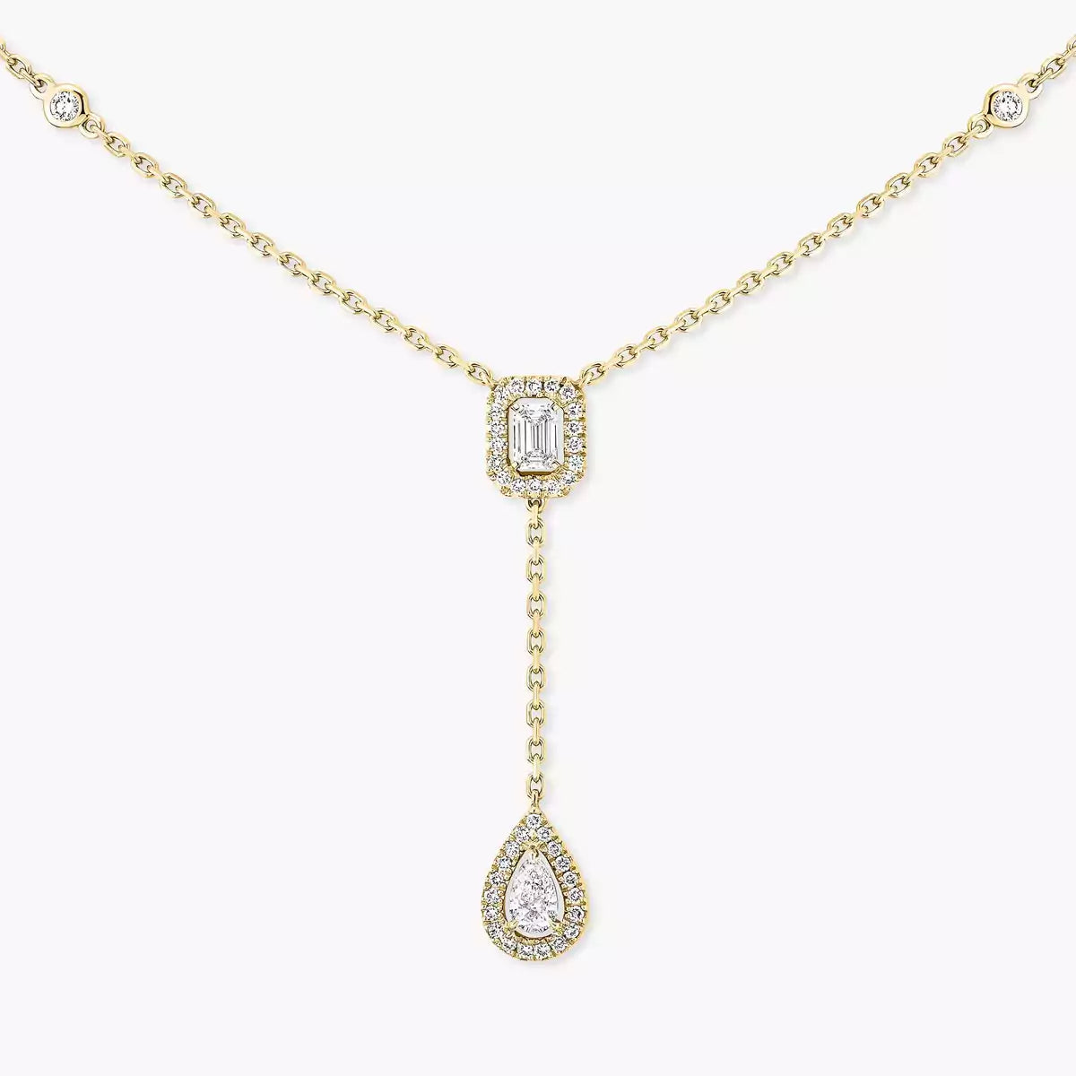 [Lumi]Gold Diamond Tie Necklace