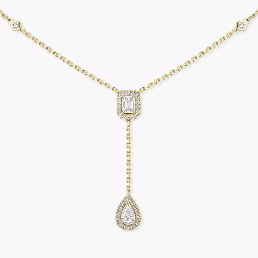 [Lumi]Gold Diamond Tie Necklace