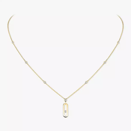 [Lumi] Move Uno Gold Diamond Long Necklace
