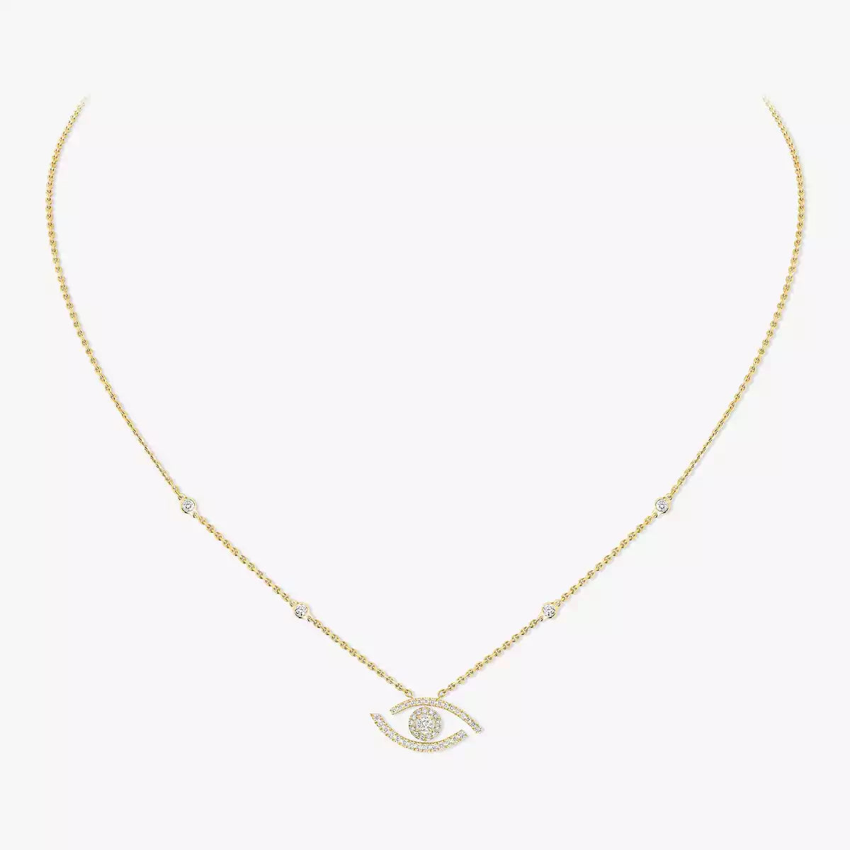 [Lumi]Pave_ Diamond Necklace Lucky Eye
