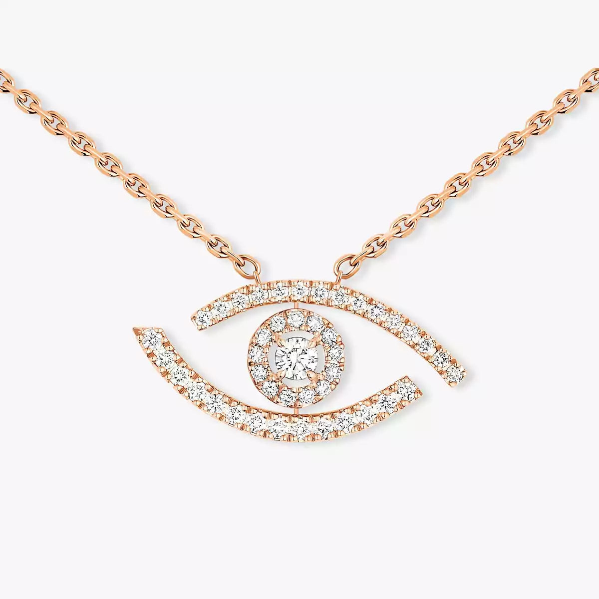 [Lumi]Pave_ Diamond Necklace Lucky Eye