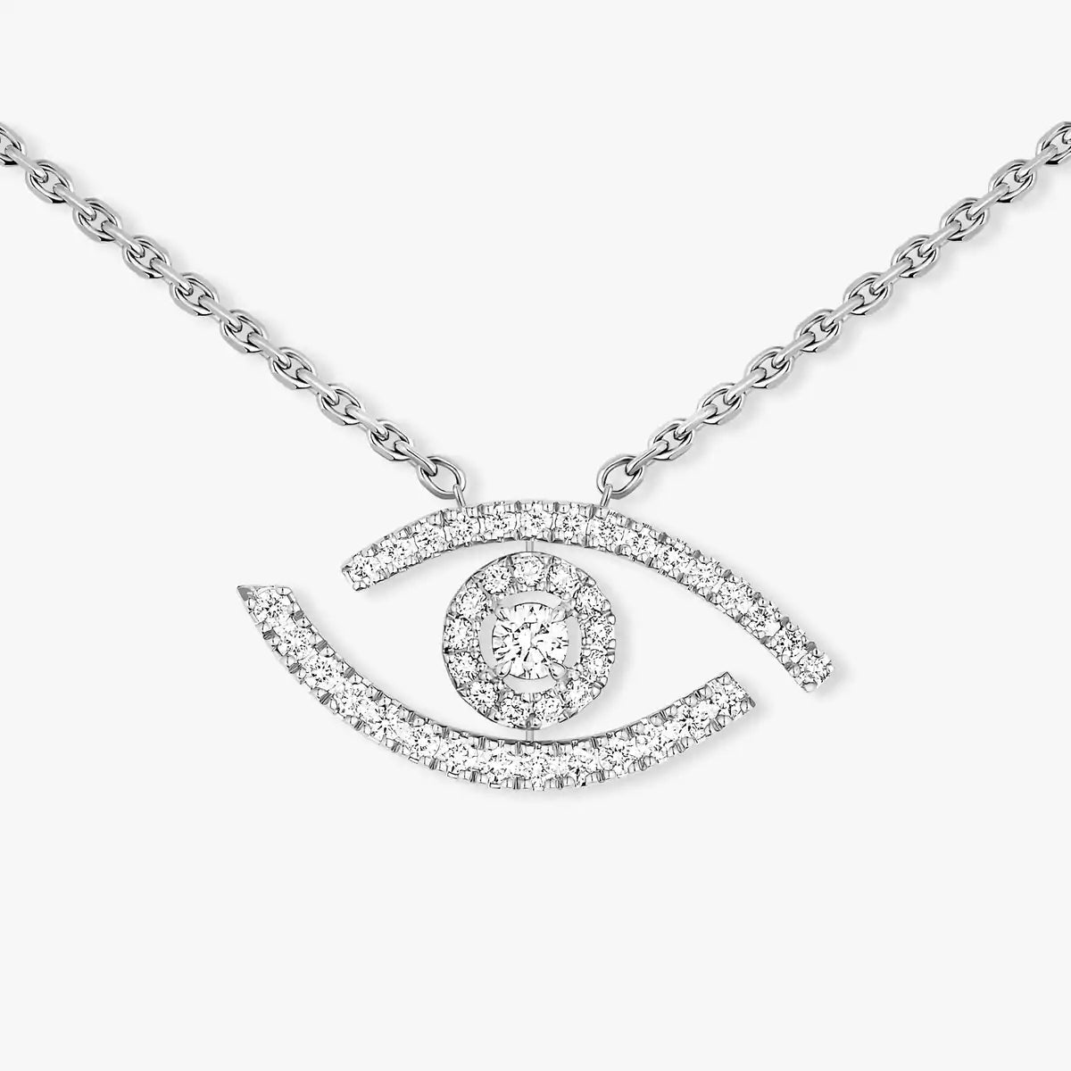 [Lumi]Pave_ Diamond Necklace Lucky Eye