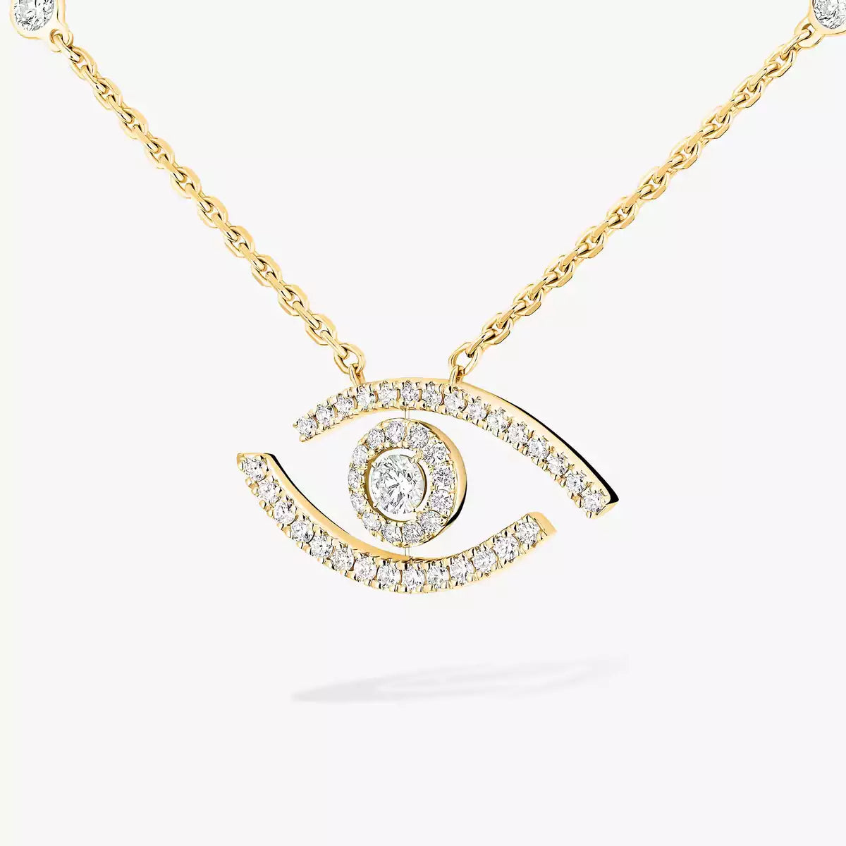 [Lumi]Pave_ Diamond Necklace Lucky Eye