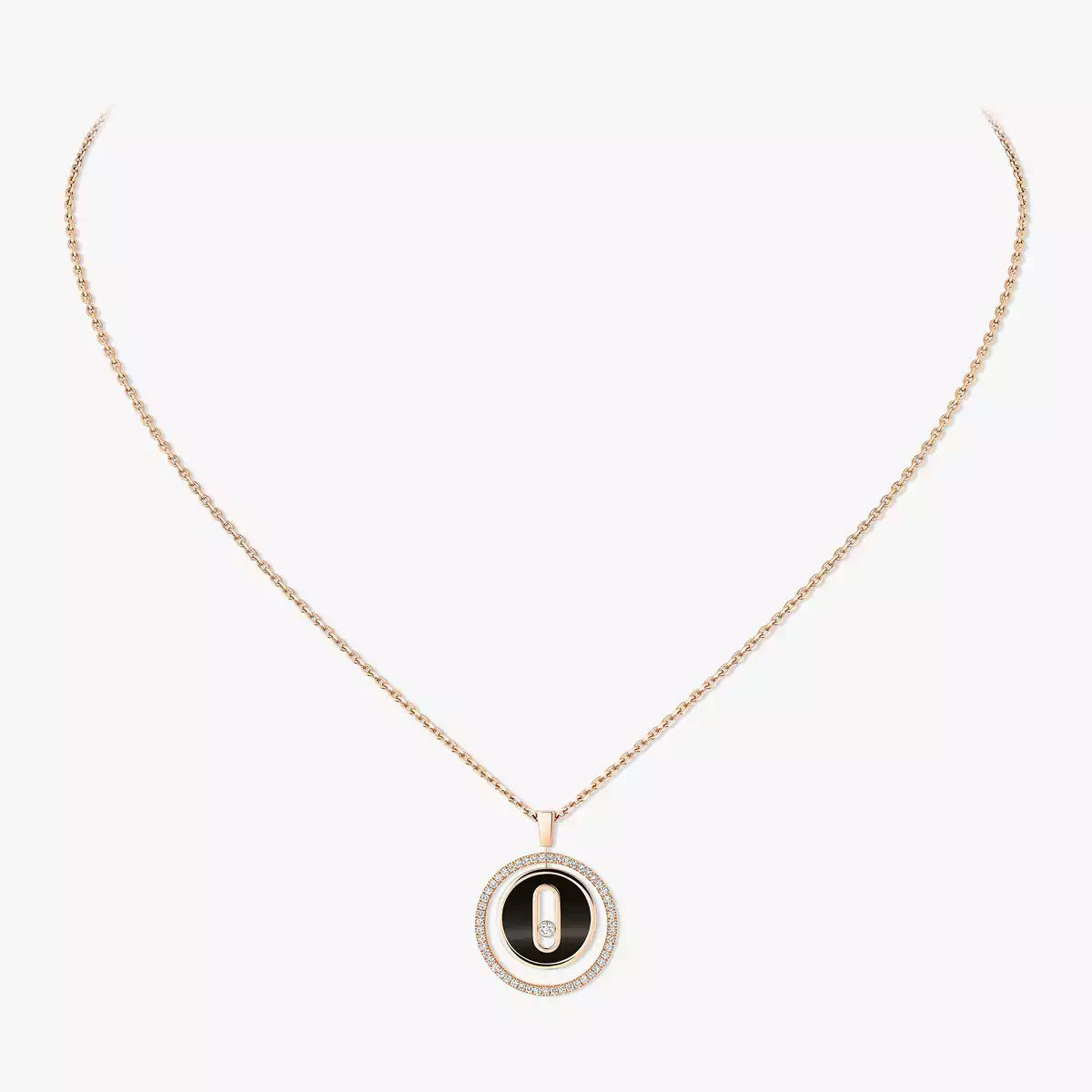 [Lumi Jewels]Lucky Move Diamond Necklace in Rose Gold and White Mother-of-Pearl