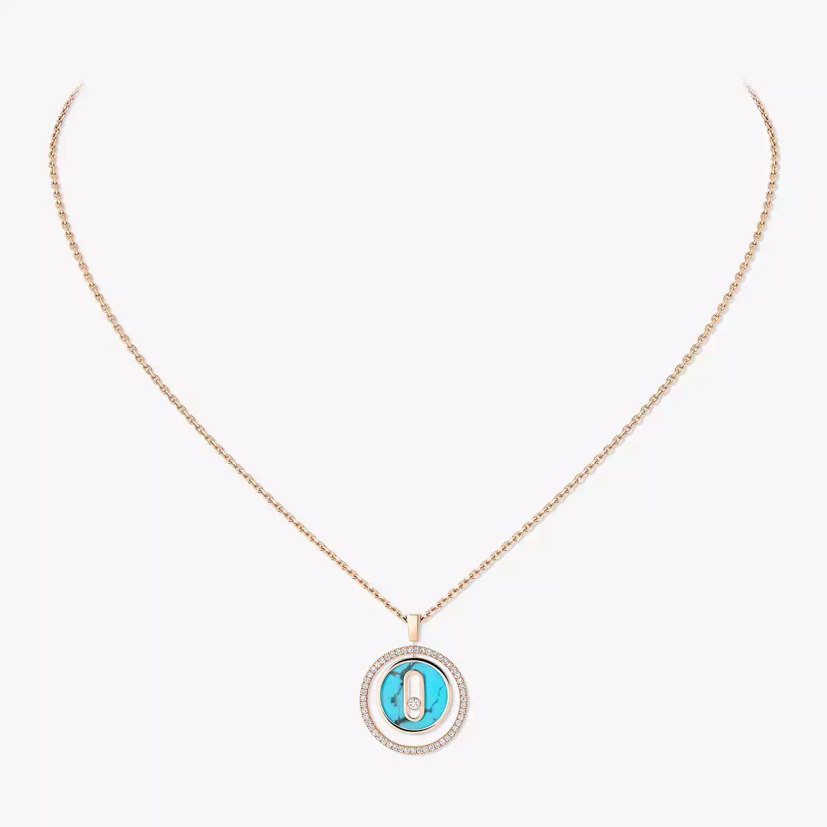 [Lumi]Lucky Move Diamond Necklace in Rose Gold and White Mother-of-Pearl