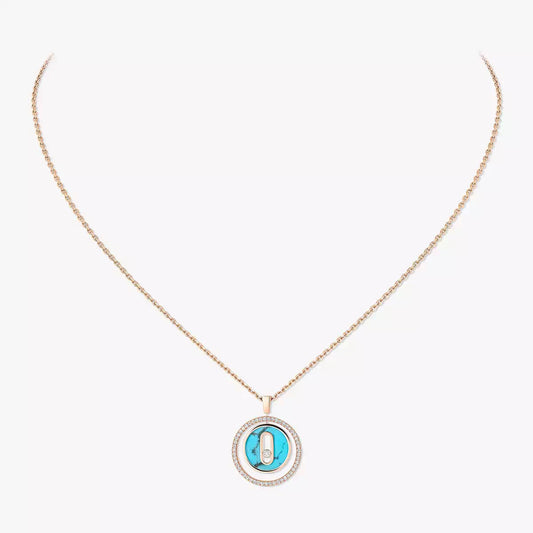 [Lumi]Lucky Move Diamond Necklace in Rose Gold and White Mother-of-Pearl