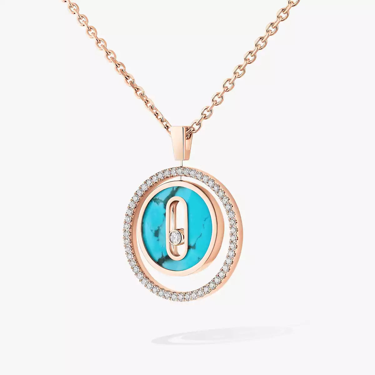 [Lumi Jewels]Lucky Move Diamond Necklace in Rose Gold and White Mother-of-Pearl