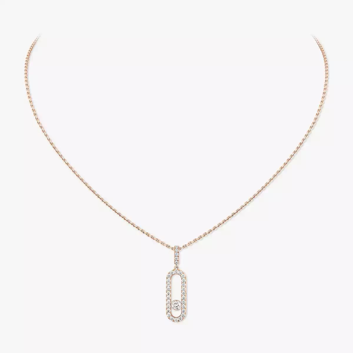 [Lumi]Move Uno Diamond Necklace in Rose Gold