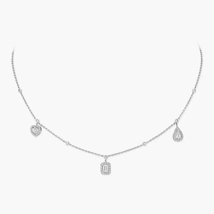 [Lumi]My Twin Diamond Necklace in Silver