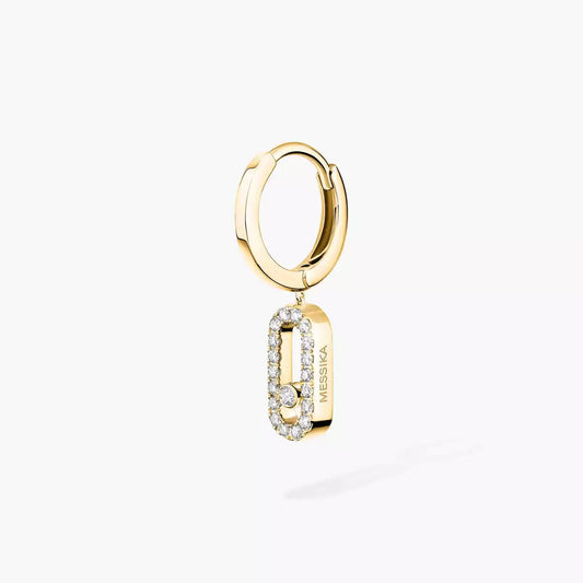 [Lumi]Move Uno Single Diamond Hoop Earring
