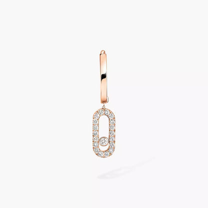 [Lumi]Move Uno Single Diamond Hoop Earring