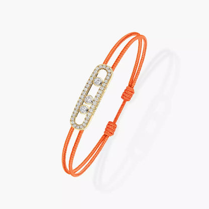 [Lumi]Messika Care(s) pink cord pav茅 bracelet
