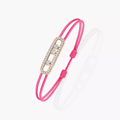 [Lumi]Messika Care(s) pink cord pav茅 bracelet