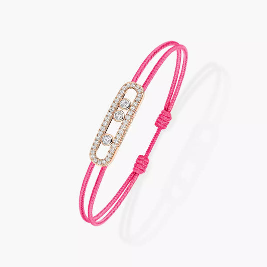 [Lumi]Messika Care(s) pink cord pav茅 bracelet