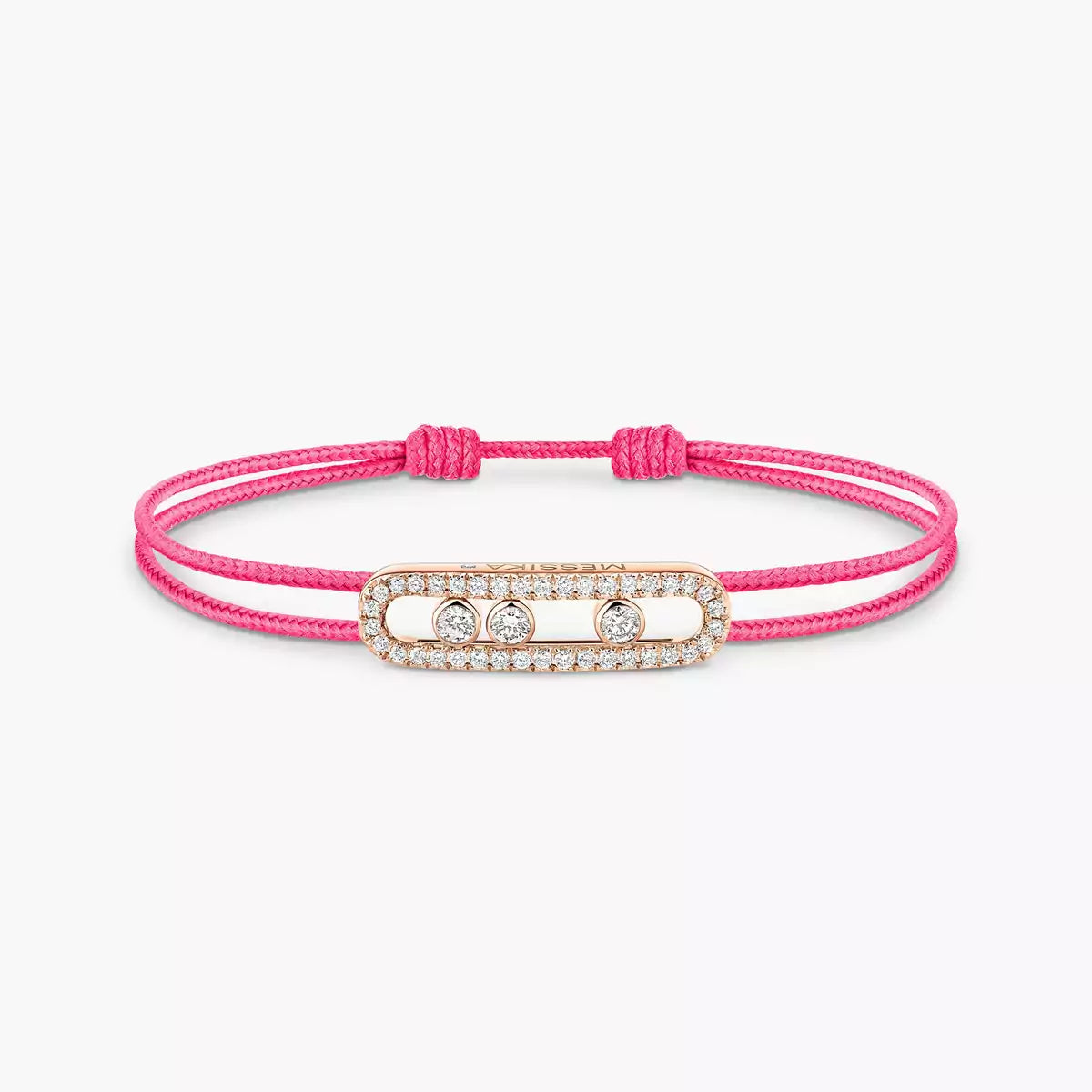 [Lumi]Messika Care(s) pink cord pav茅 bracelet