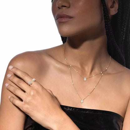 [Lumi]Diamond Necklace My Twin 2 Rows