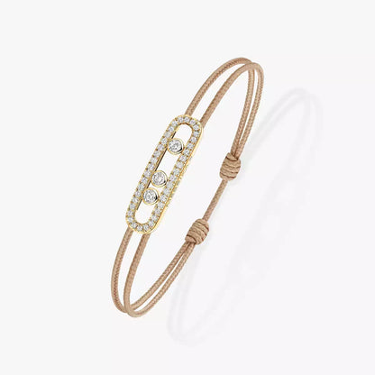 [Lumi]Messika Care(s) pink cord pav茅 bracelet