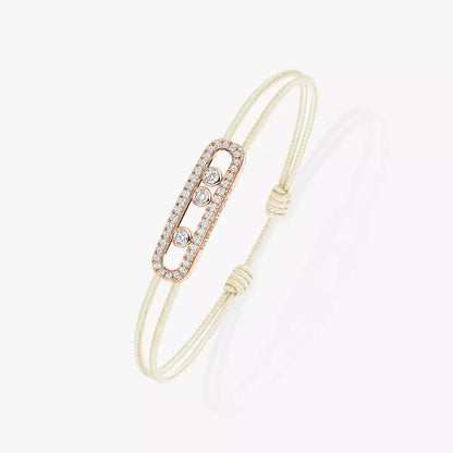 [Lumi]Messika Care(s) pink cord pav茅 bracelet