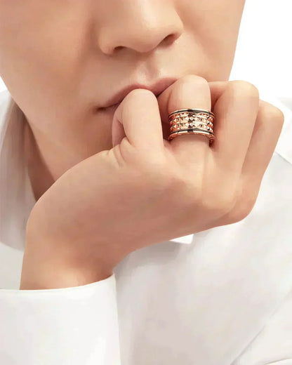 [Lumi Jewels]ZERO 1 ROCK BLACK CERAMIC PINK GOLD LARGE MODEL