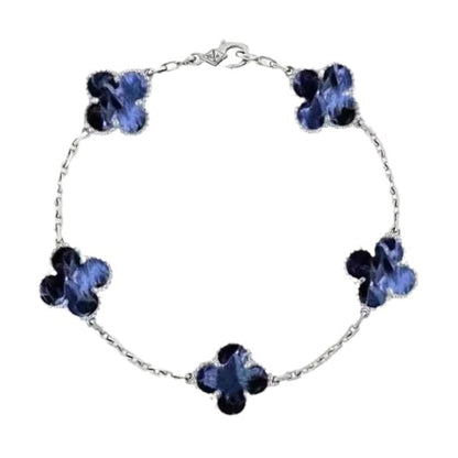 [Lumi Jewels]CLOVER 5 MOTIF PIETERSITE SILVER BRACELET