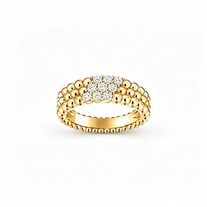 [Lumi Jewels] THREE-ROW DIAMOND RING
