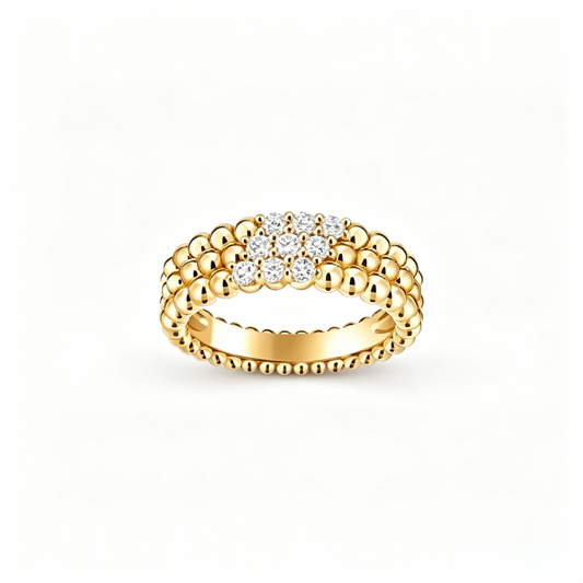 [Lumi Jewels]THREE-ROW DIAMOND RING