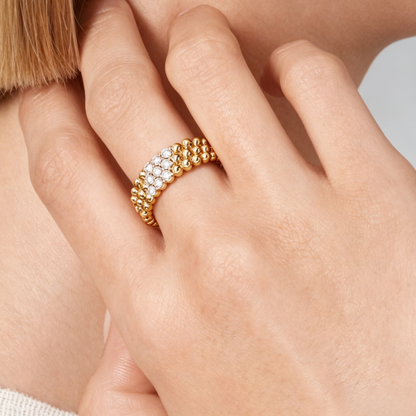 [Lumi Jewels] THREE-ROW DIAMOND RING