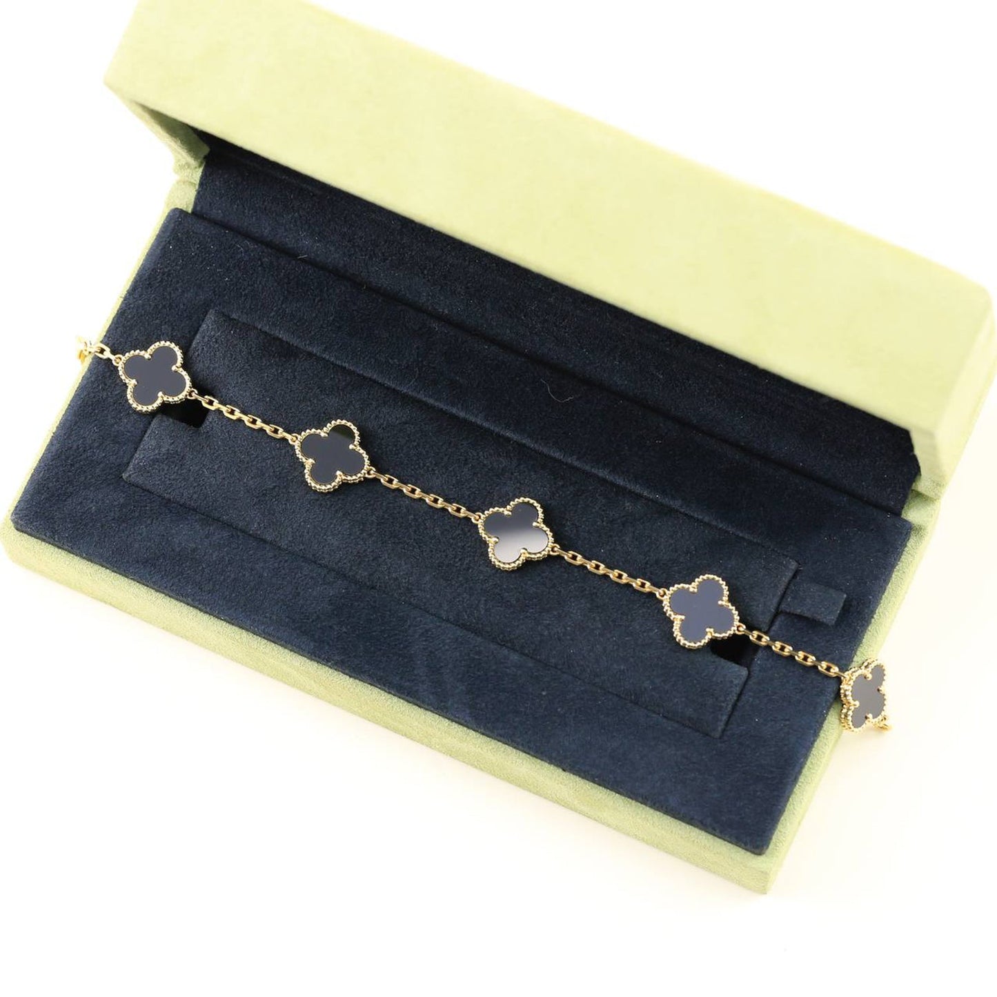 [Lumi Jewels]CLOVER  5 MOTIFS BLACK ONYX BRACELET