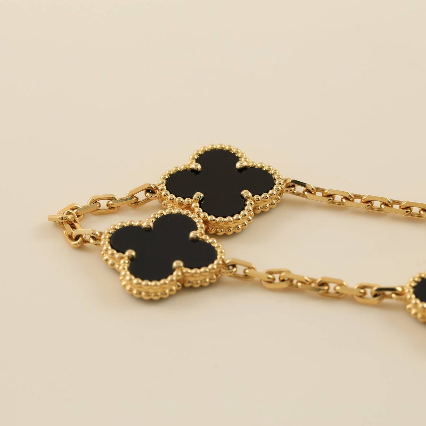 [Lumi Jewels]CLOVER  5 MOTIFS BLACK ONYX BRACELET
