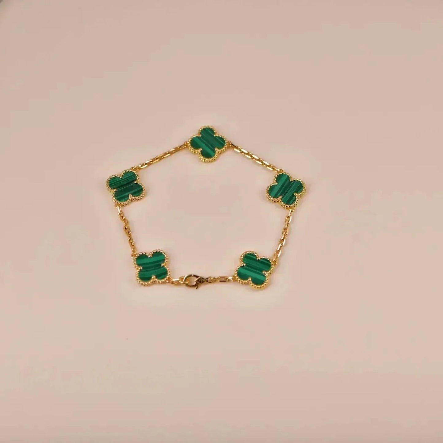 [Lumi Jewels]CLOVER 5 MOTIFS MALACHITE BRACELET