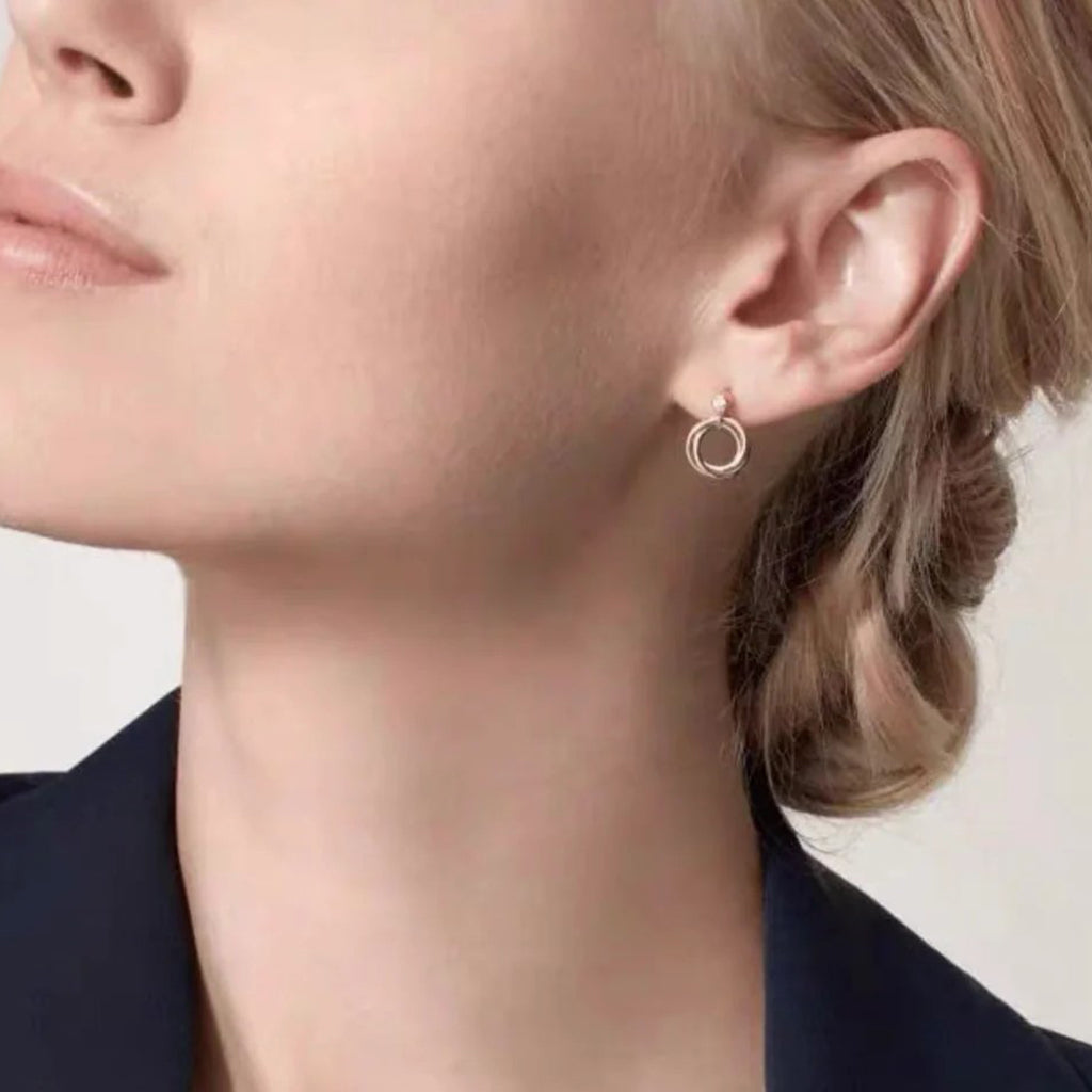 [Lumi Jewelery]TRINITY ON DIAMOND  EARRINGS