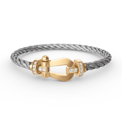 [Lumi Jewels]FORCE LARGE HORSESHOE HALF DIAMOND BRACELET GOLD