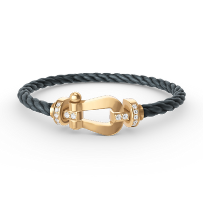 [Lumi Jewels]FORCE LARGE HORSESHOE HALF DIAMOND BRACELET GOLD